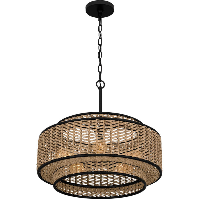 Quoizel QP6161MBK Five Light Pendant, Matte Black
