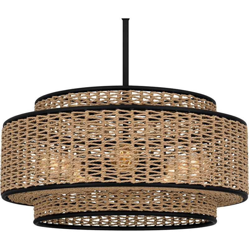 Quoizel QP6161MBK Five Light Pendant, Matte Black