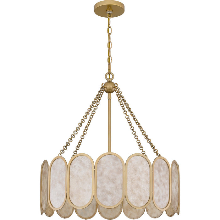 Quoizel QP6170LG Four Light Pendant, Light Gold