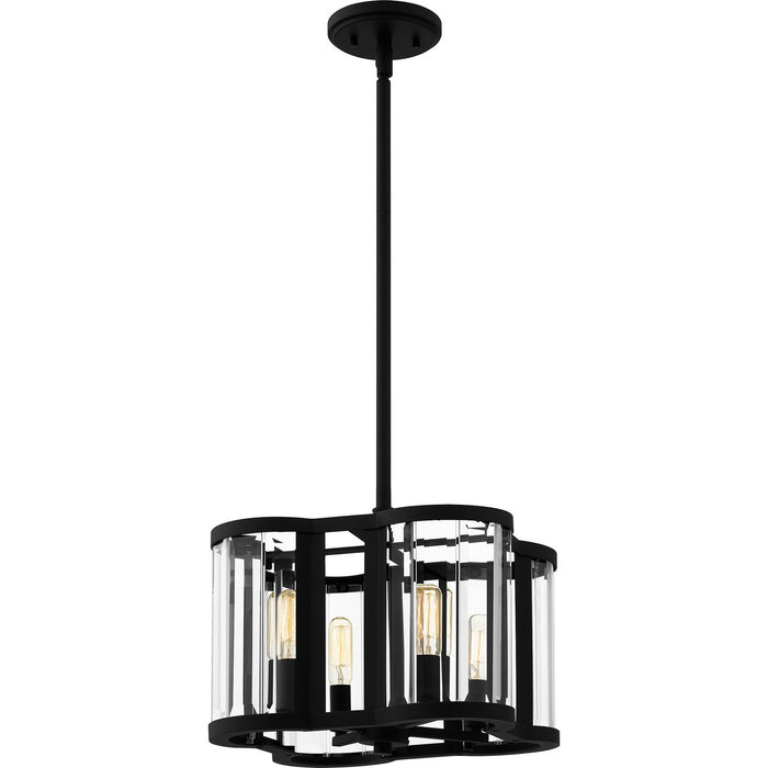 Quoizel QP6193MBK Four Light Pendant, Matte Black