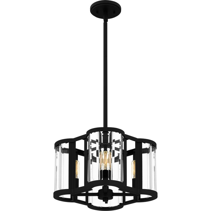 Quoizel QP6193MBK Four Light Pendant, Matte Black