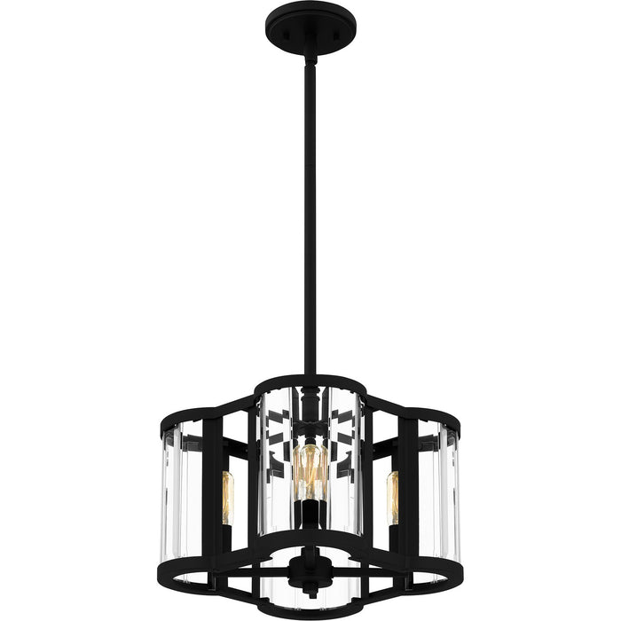 Quoizel QP6193MBK Four Light Pendant, Matte Black