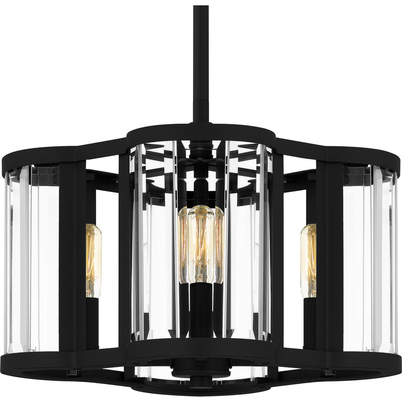 Quoizel QP6193MBK Four Light Pendant, Matte Black