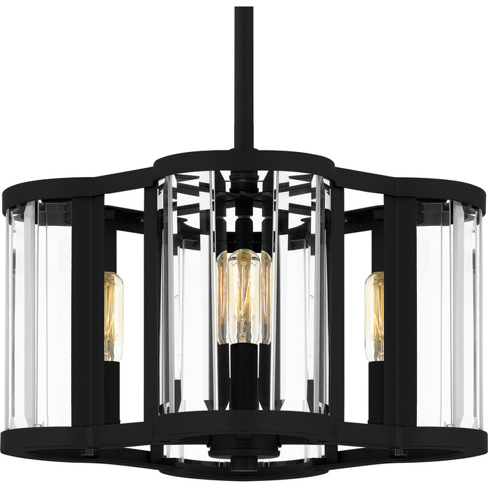 Quoizel QP6193MBK Four Light Pendant, Matte Black