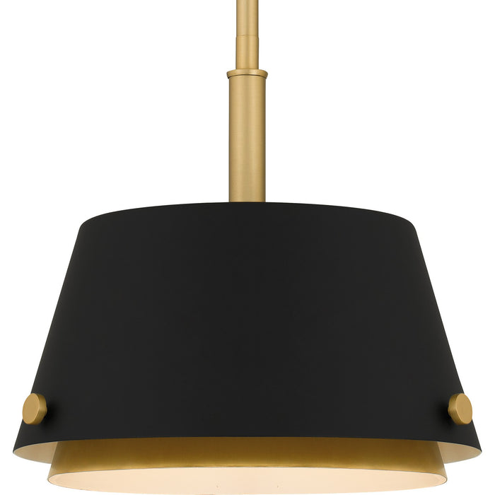 Quoizel QPP6163MBK One Light Pendant, Matte Black