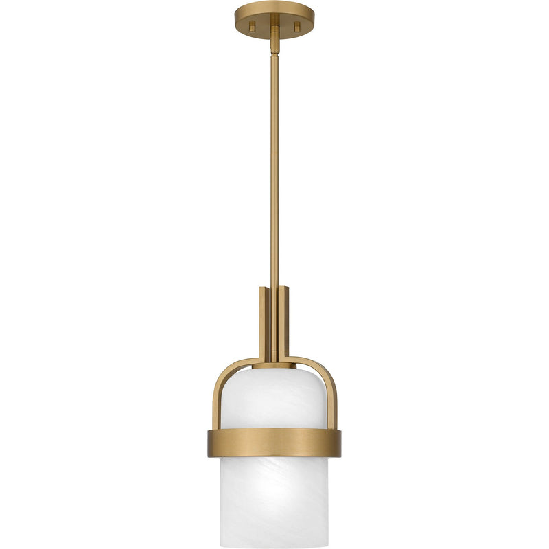 Quoizel QPP6174AB One Light Mini Pendant, Aged Brass