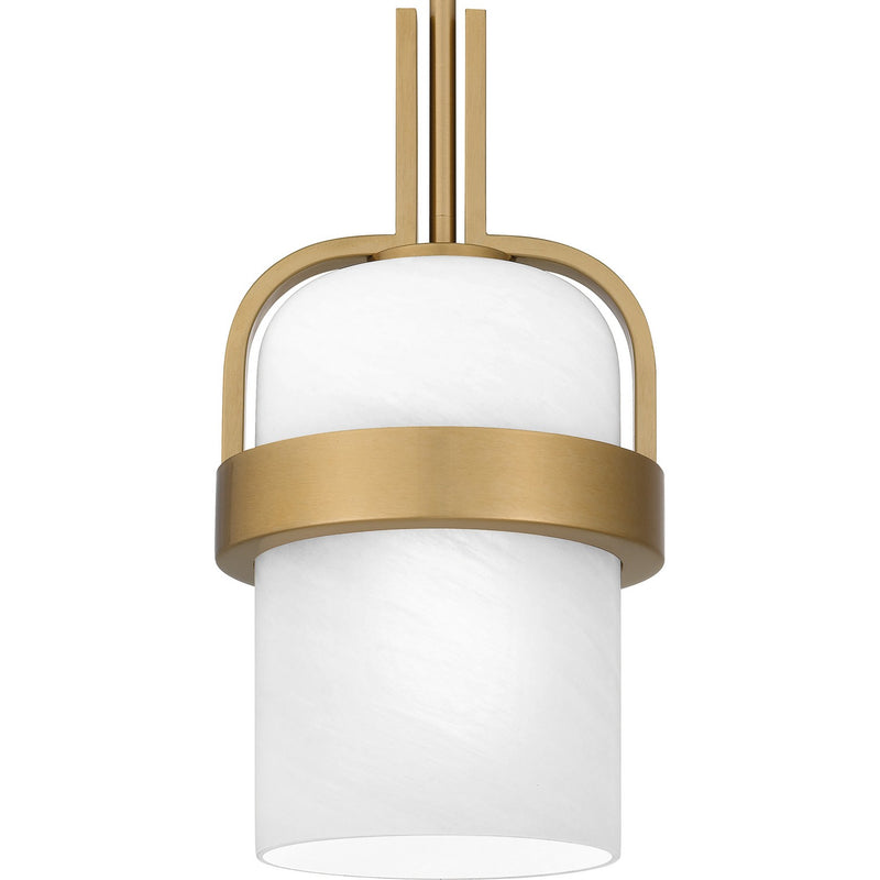 Quoizel QPP6174AB One Light Mini Pendant, Aged Brass