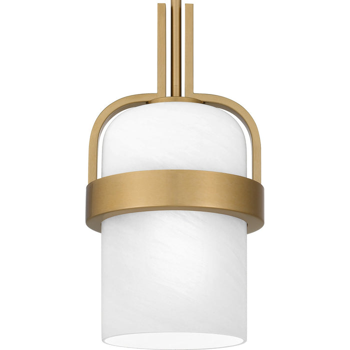 Quoizel QPP6174AB One Light Mini Pendant, Aged Brass