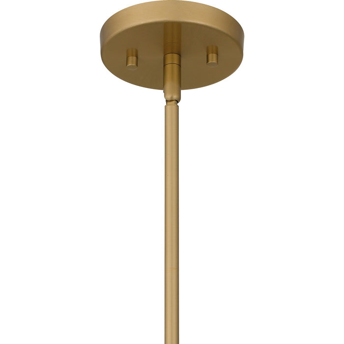 Quoizel QPP6174AB One Light Mini Pendant, Aged Brass