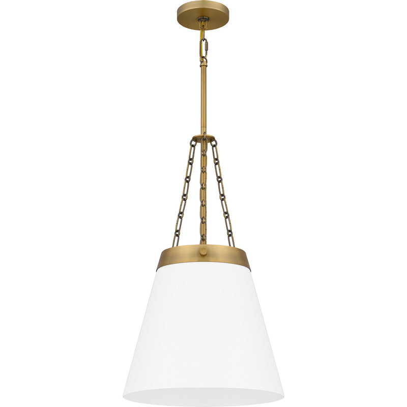 Quoizel QPP6183AB One Light Pendant, Aged Brass