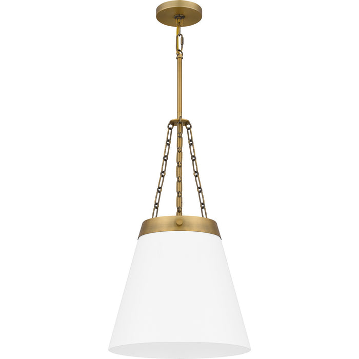 Quoizel QPP6183AB One Light Pendant, Aged Brass