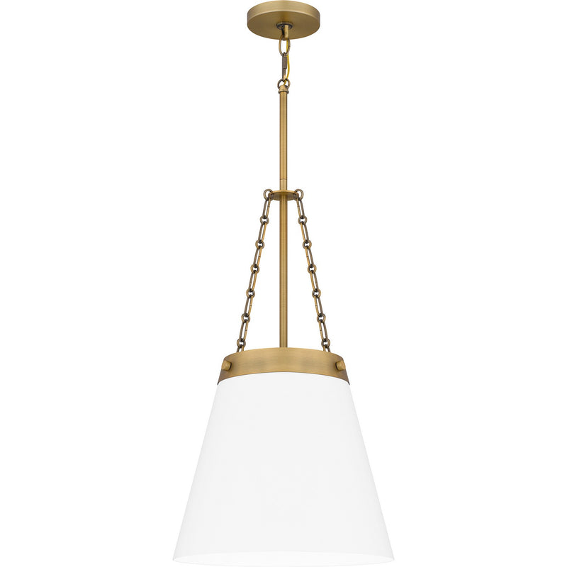 Quoizel QPP6183AB One Light Pendant, Aged Brass