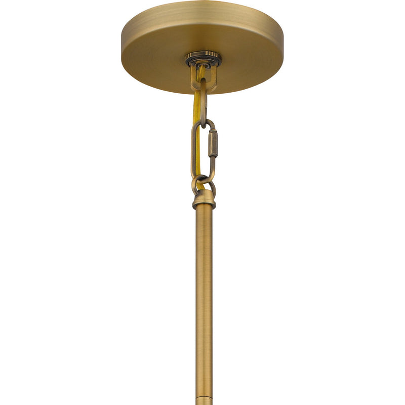 Quoizel QPP6183AB One Light Pendant, Aged Brass