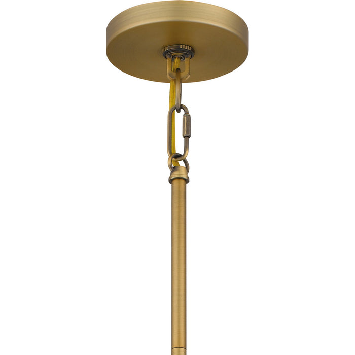 Quoizel QPP6183AB One Light Pendant, Aged Brass