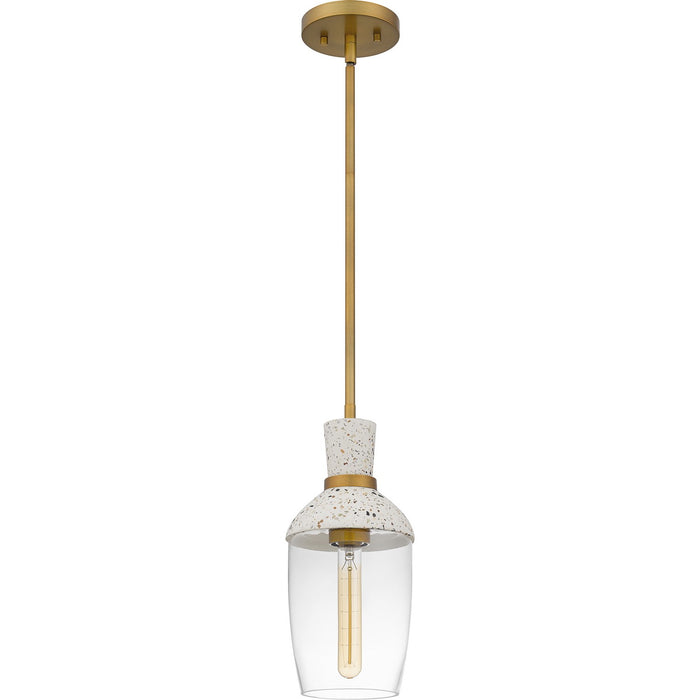 Quoizel QPP6189AB One Light Mini Pendant, Aged Brass