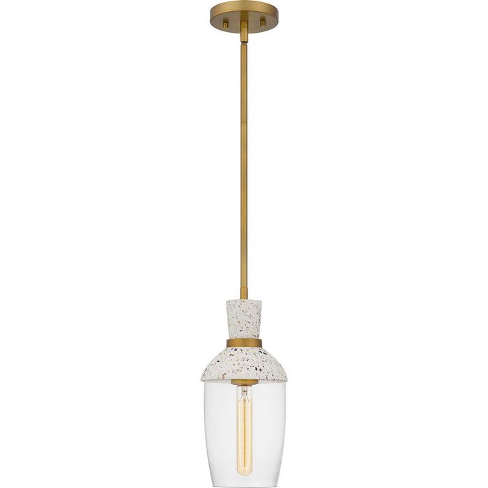 Quoizel QPP6189AB One Light Mini Pendant, Aged Brass