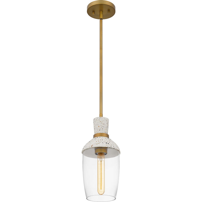 Quoizel QPP6189AB One Light Mini Pendant, Aged Brass