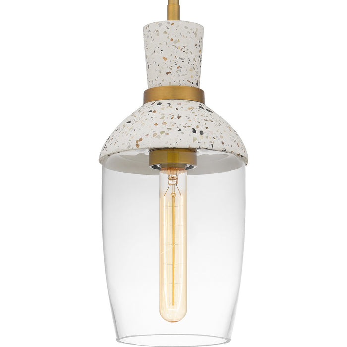 Quoizel QPP6189AB One Light Mini Pendant, Aged Brass
