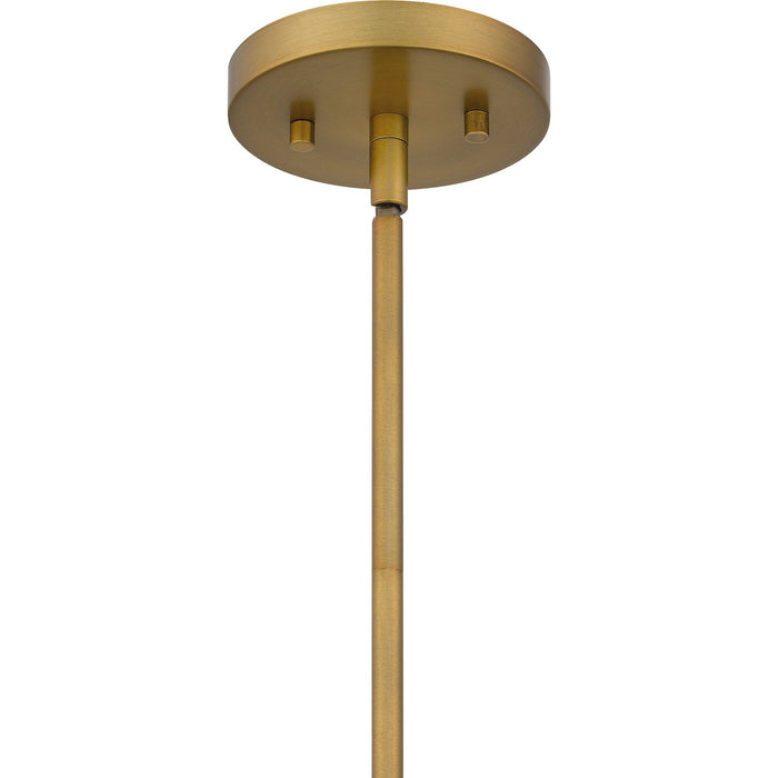 Quoizel QPP6189AB One Light Mini Pendant, Aged Brass
