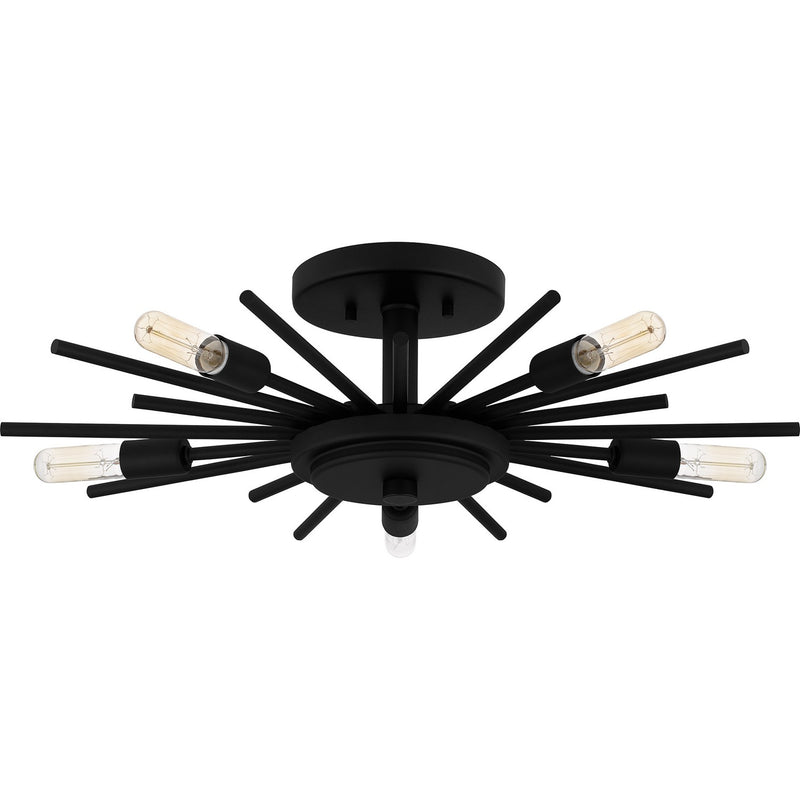 Quoizel QSF6158MBK Five Light Semi Flush Mount, Matte Black