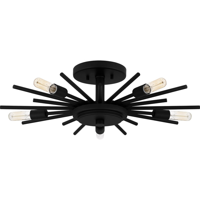 Quoizel QSF6158MBK Five Light Semi Flush Mount, Matte Black