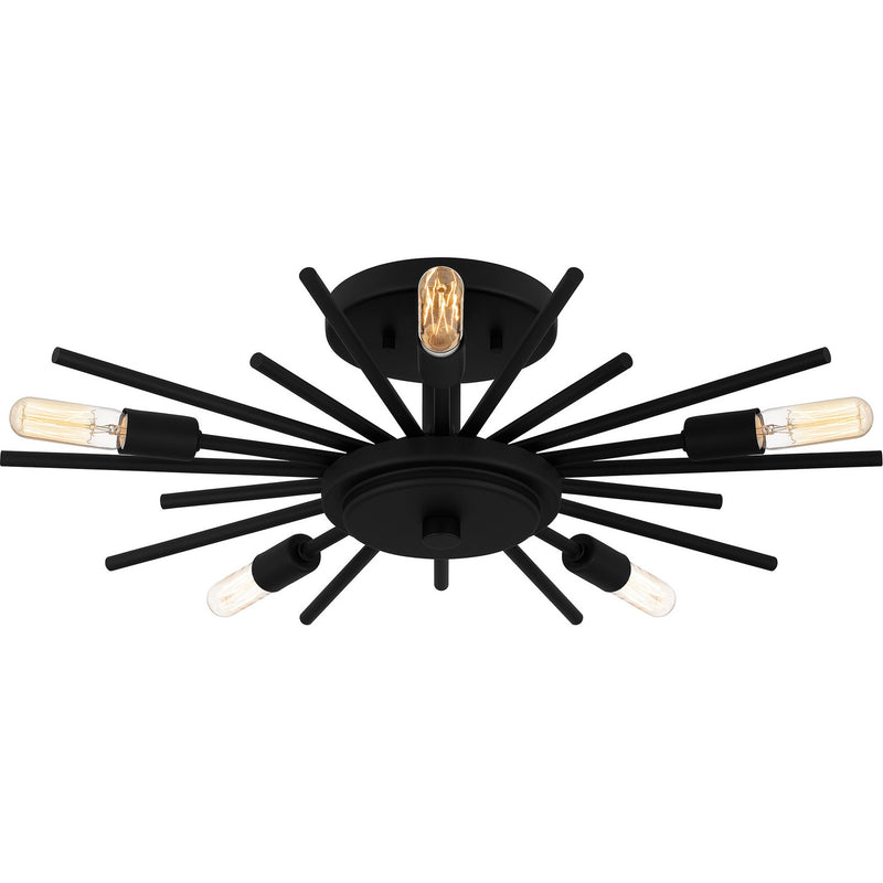 Quoizel QSF6158MBK Five Light Semi Flush Mount, Matte Black