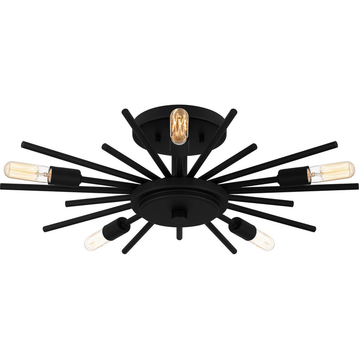 Quoizel QSF6158MBK Five Light Semi Flush Mount, Matte Black