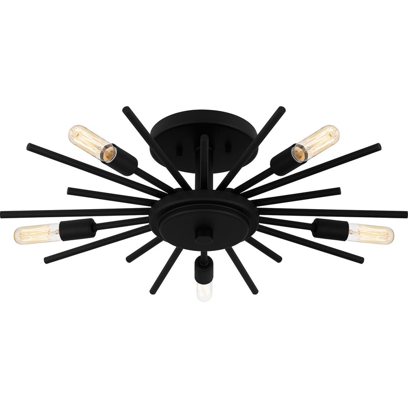 Quoizel QSF6158MBK Five Light Semi Flush Mount, Matte Black