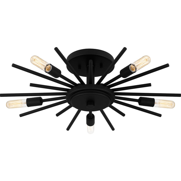 Quoizel QSF6158MBK Five Light Semi Flush Mount, Matte Black