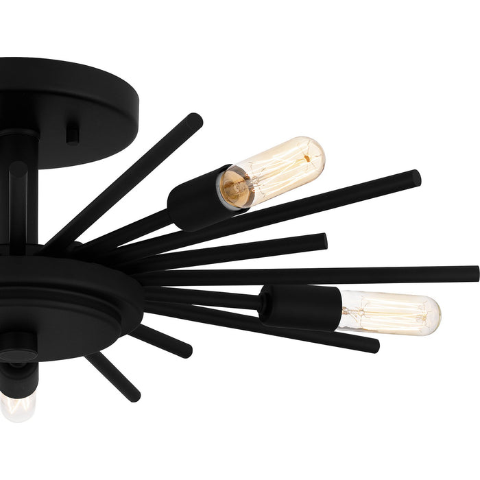 Quoizel QSF6158MBK Five Light Semi Flush Mount, Matte Black
