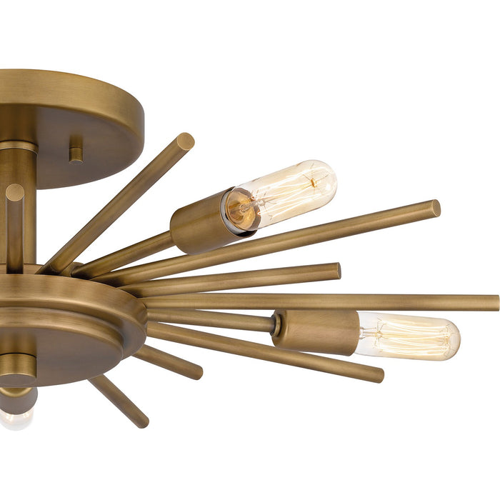 Quoizel QSF6158WS Five Light Semi Flush Mount, Weathered Brass