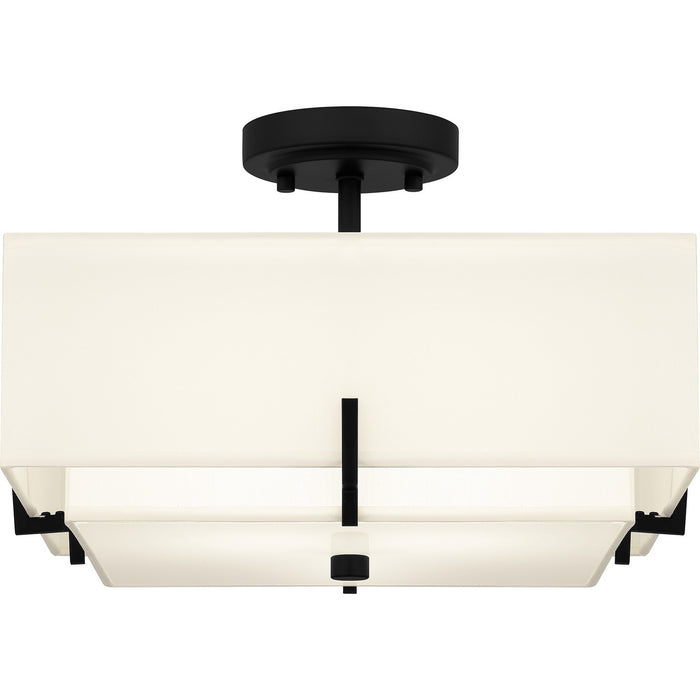 Quoizel QSF6178MBK Two Light Semi Flush Mount, Matte Black