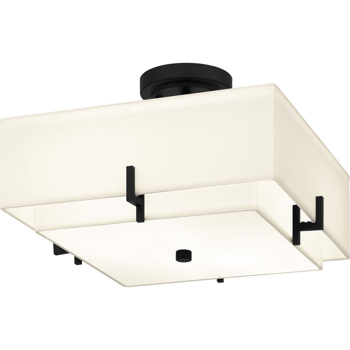 Quoizel QSF6178MBK Two Light Semi Flush Mount, Matte Black