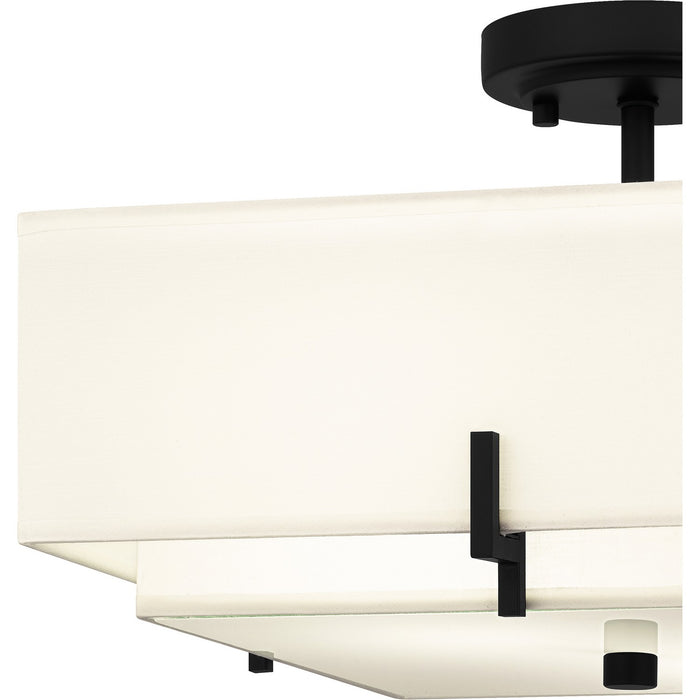 Quoizel QSF6178MBK Two Light Semi Flush Mount, Matte Black