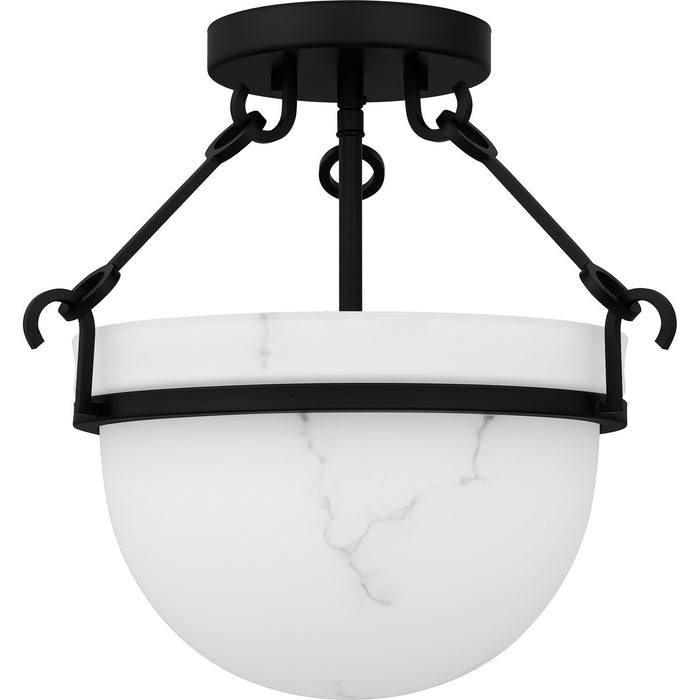 Quoizel QSF6185MBK Three Light Semi Flush Mount, Matte Black