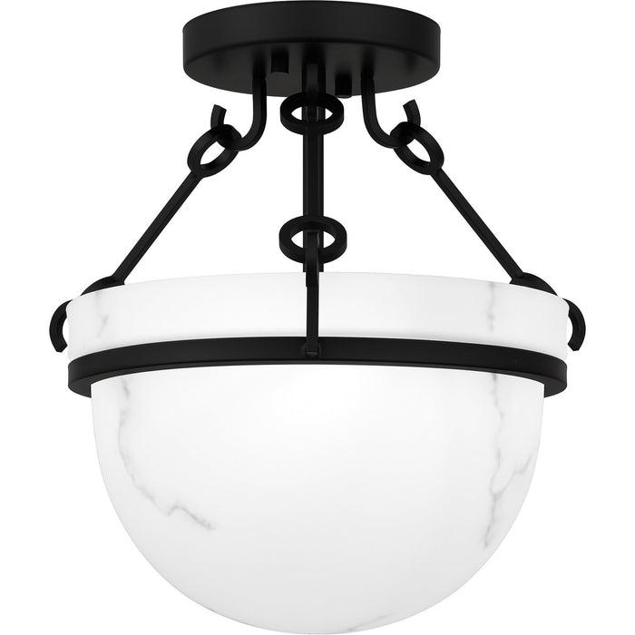 Quoizel QSF6185MBK Three Light Semi Flush Mount, Matte Black