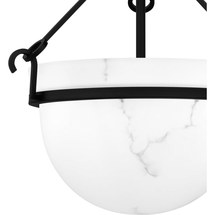 Quoizel QSF6185MBK Three Light Semi Flush Mount, Matte Black