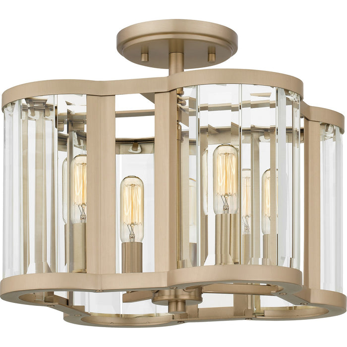 Quoizel QSF6193BGD Four Light Semi Flush Mount, Bronze Gold