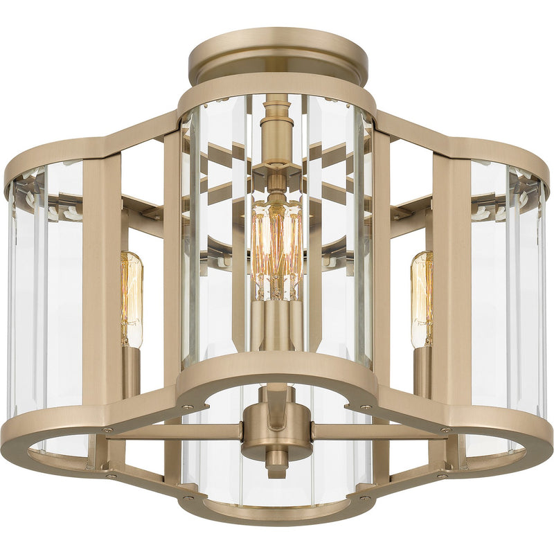 Quoizel QSF6193BGD Four Light Semi Flush Mount, Bronze Gold
