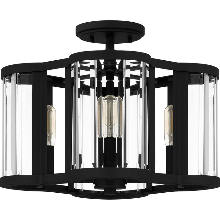 Quoizel QSF6193MBK Four Light Semi Flush Mount, Matte Black