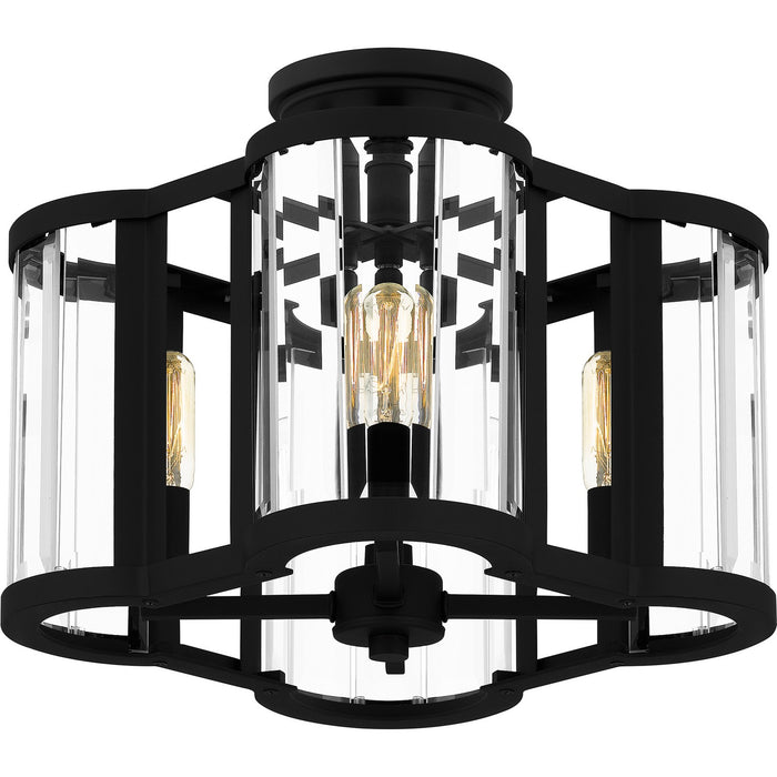 Quoizel QSF6193MBK Four Light Semi Flush Mount, Matte Black