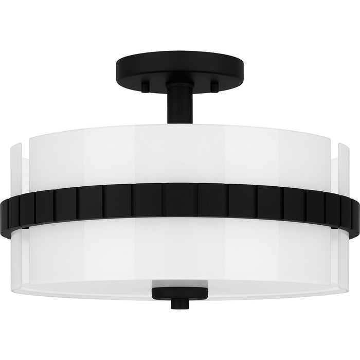 Quoizel QSF6195MBK Two Light Semi Flush Mount, Matte Black