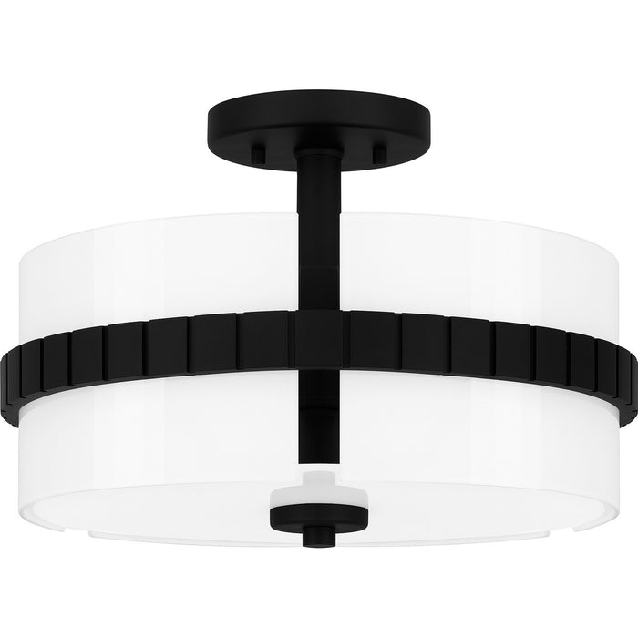Quoizel QSF6195MBK Two Light Semi Flush Mount, Matte Black