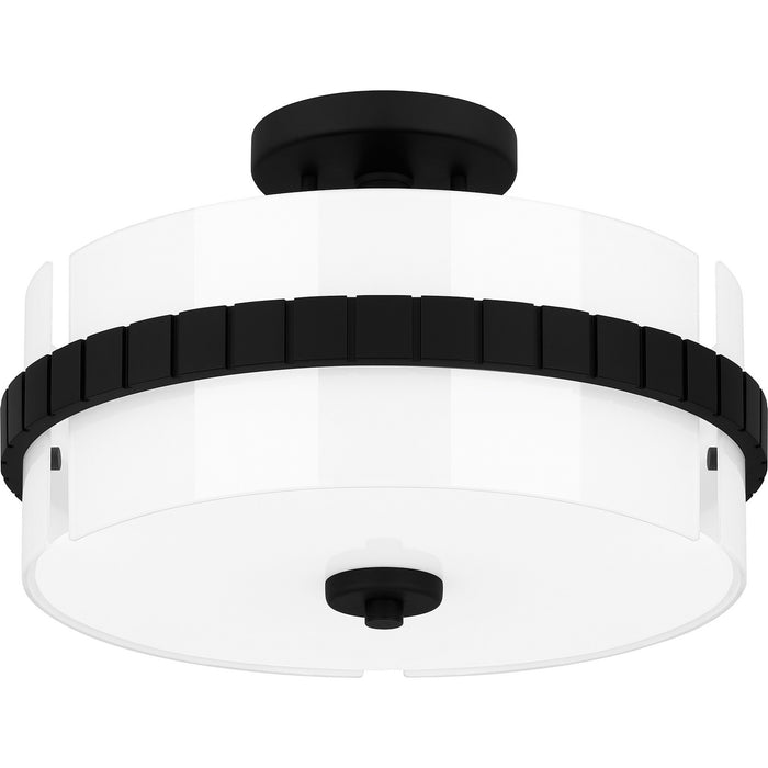 Quoizel QSF6195MBK Two Light Semi Flush Mount, Matte Black