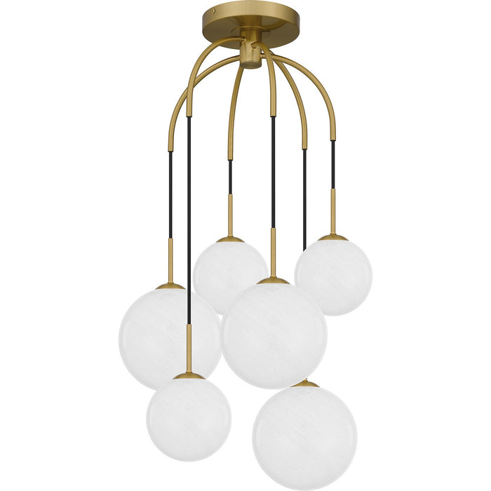 Quoizel QSF6198AB Six Light Pendant, Aged Brass