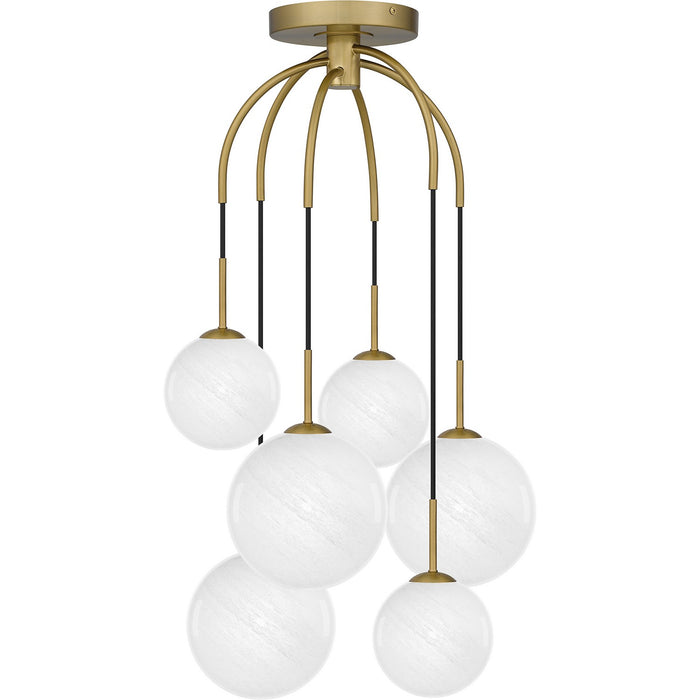 Quoizel QSF6198AB Six Light Pendant, Aged Brass