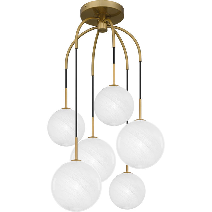 Quoizel QSF6198AB Six Light Pendant, Aged Brass