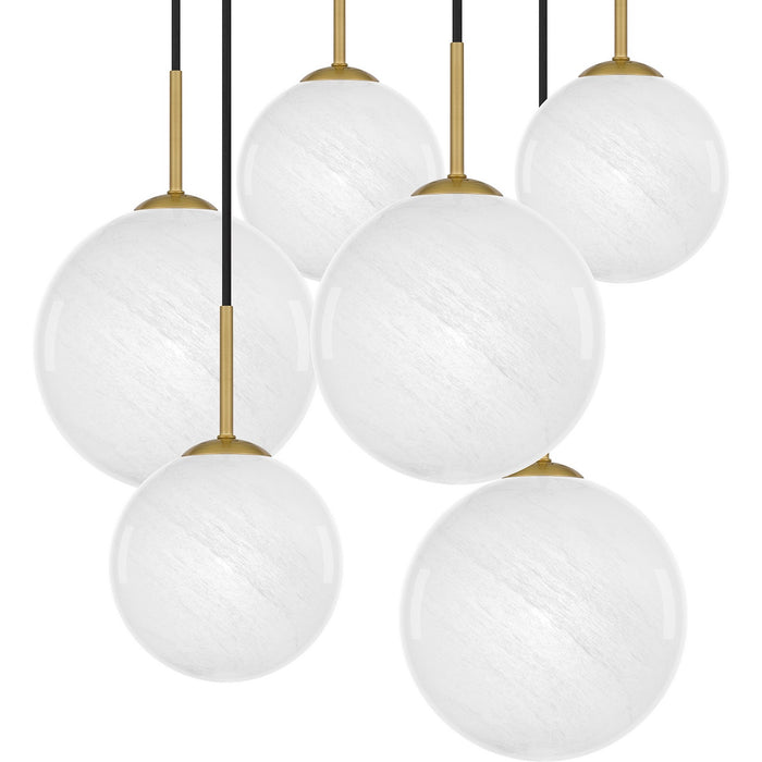 Quoizel QSF6198AB Six Light Pendant, Aged Brass