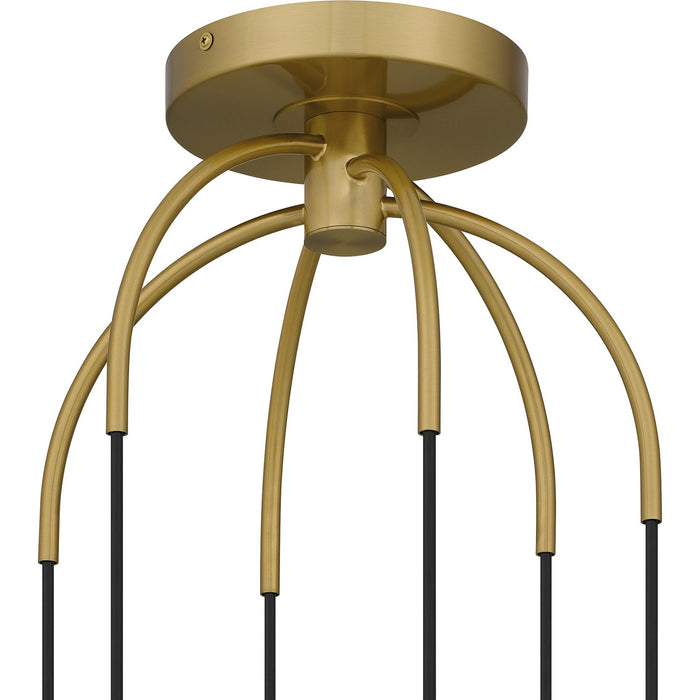 Quoizel QSF6198AB Six Light Pendant, Aged Brass