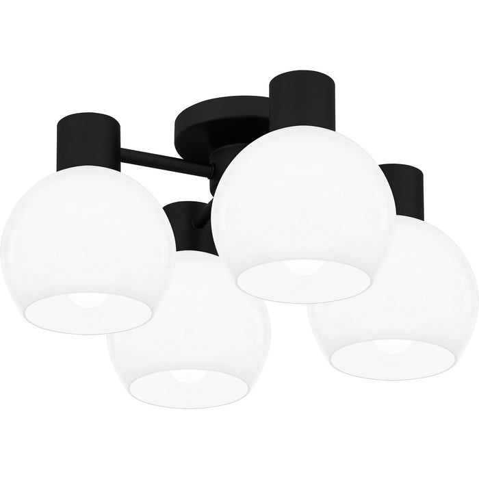 Quoizel QSF6199MBK Four Light Semi Flush Mount, Matte Black